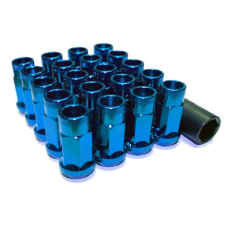 Extended Open  End Steel Wheel Nuts - Blue